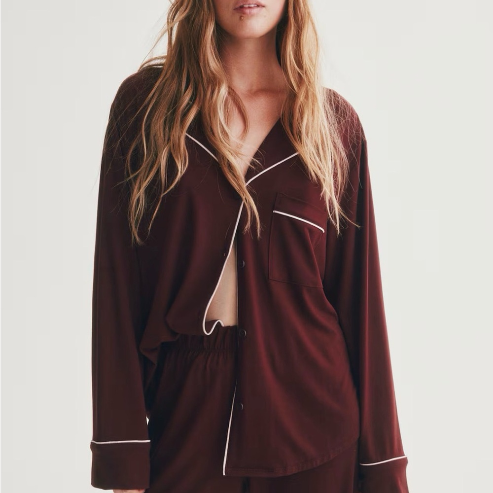 H&M burgundy PJ Set - Picture 2 of 4